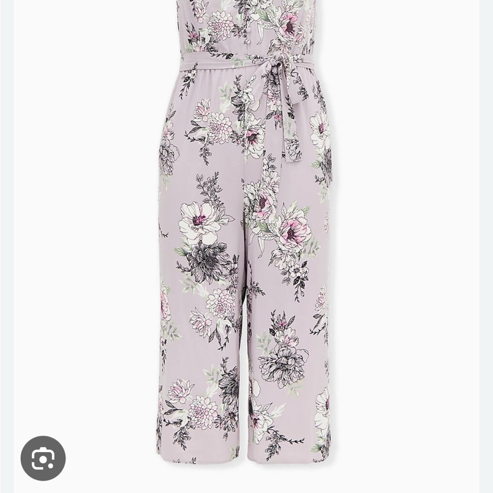Torrid Purple Jumpsuit with Wide-Leg Silhouette and Tie Waist